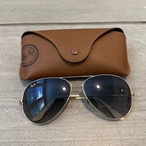 Custom Polarized Large Ray-Ban Aviator Sunglasses with Original Case